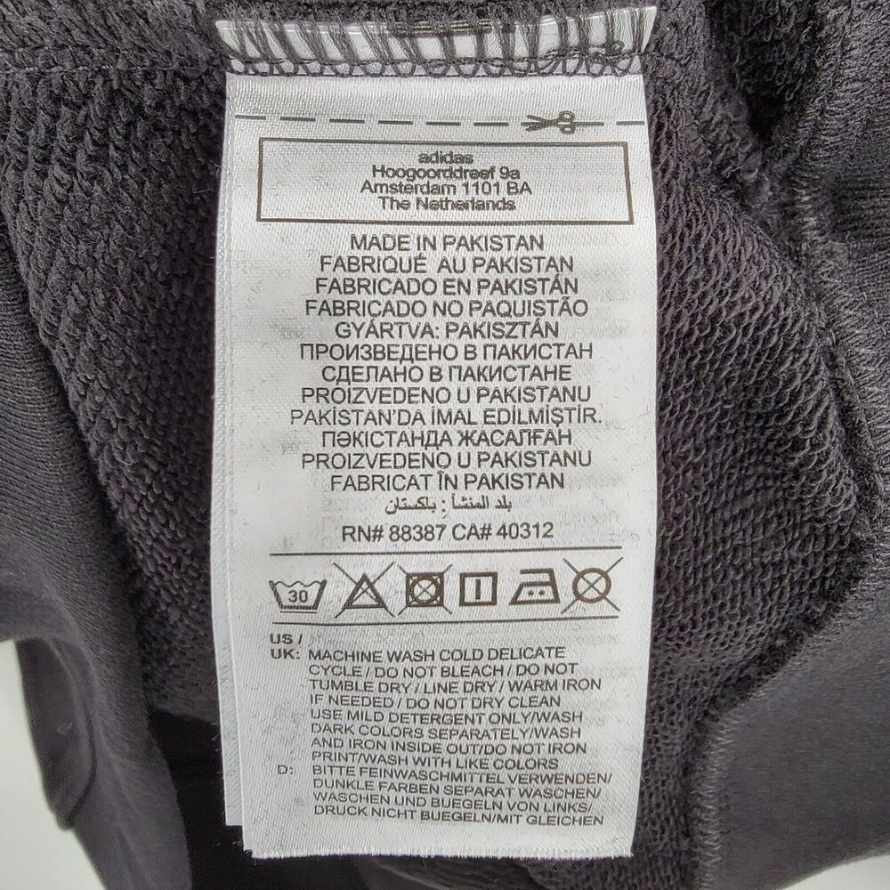 Adidas Originals Hoodie Womens Large Black White Trefoil Pullover Sweatshirt NEW - Picture 14 of 16